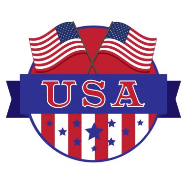 Bir Amerikan bayrağının vektör illüstrasyonu