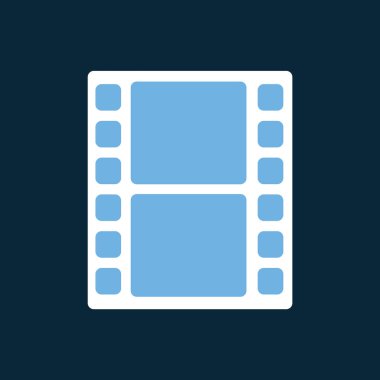 film şeridi simgesi, vektör illüstrasyonu