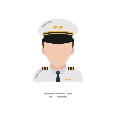 Pilot düz simgesi, vektör illüstrasyonu