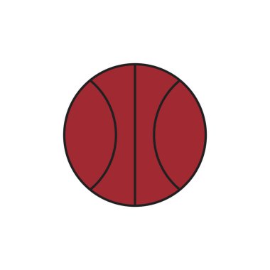 Basketbol ikonu, renkli vektör illüstrasyonu