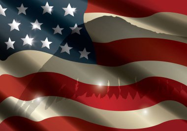 ABD bayrağı, vektör illüstrasyonu