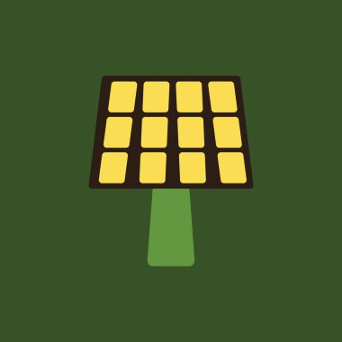 Güneş enerjisi ikonu. vektör illüstrasyonu