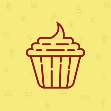 Cupcake, renkli vektör illüstrasyonu 
