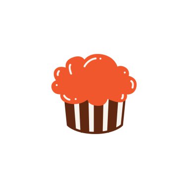 Cupcake, renkli vektör illüstrasyonu 