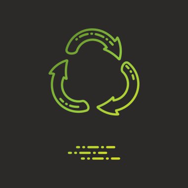 Düz simge, vektör illüstrasyonunu geri dönüştür