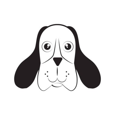 köpek yassı simgesi, vektör illüstrasyonu