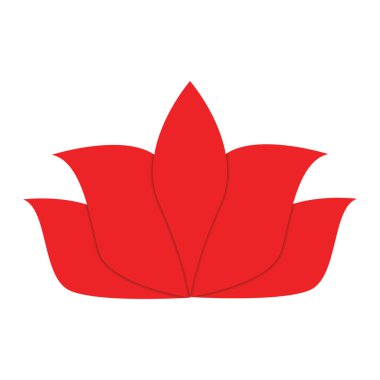 Çiçek ikonu. Nilüfer vektör simgesinin düz çizimi