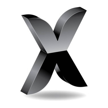 Siyah beyaz V harfinin 3D tasarımı