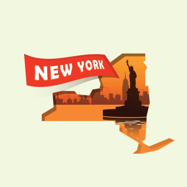 New York haritası biçimlendirilmiş vektör çizimi