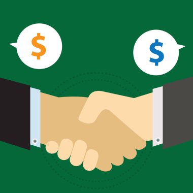 İş anlaşması vektör illüstrasyonunu biçimlendirdi