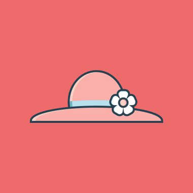 Şapka ve güneş gözlüğü simgesinin vektör çizimi