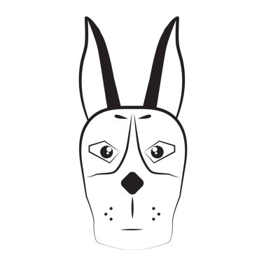 köpek yassı simgesi, vektör illüstrasyonu