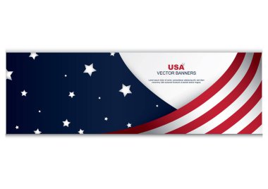 Amerikan bayrakları, vektör illüstrasyonu