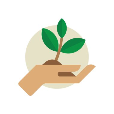 Eldeki düz simge, vektör illüstrasyonu