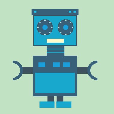Robot, biçimlendirilmiş vektör illüstrasyonu