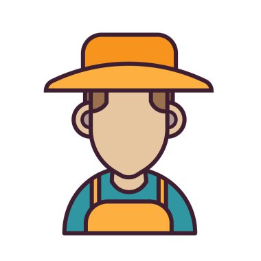 Şapka ikonu vektör illüstrasyon tasarımlı çiftçi