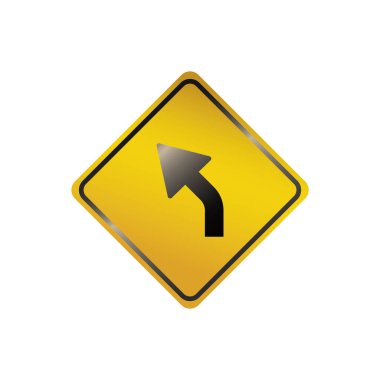 Sarı yol simgesi, vektör illüstrasyonu