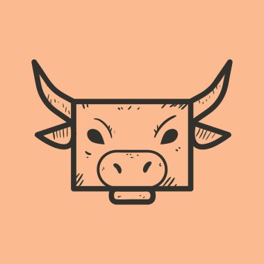 inek başı simgesi vektör çizim grafik tasarımı