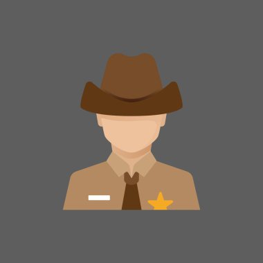 Düz stil şapkalı adam beyaz arka planda izole edilmiş. vektör illüstrasyonu