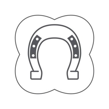 Demir at nalı düz simgesi, vektör çizimi