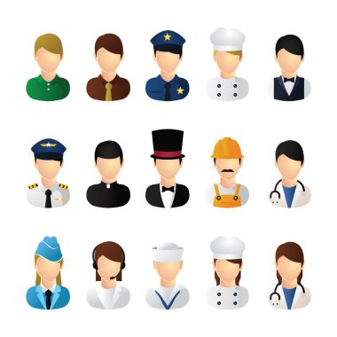 farklı meslekler, vektör simgeleri