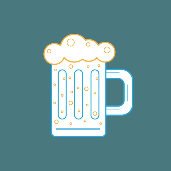 Taza Cerveza Ilustración Vector Estilizado — Archivo Imágenes Vectoriales