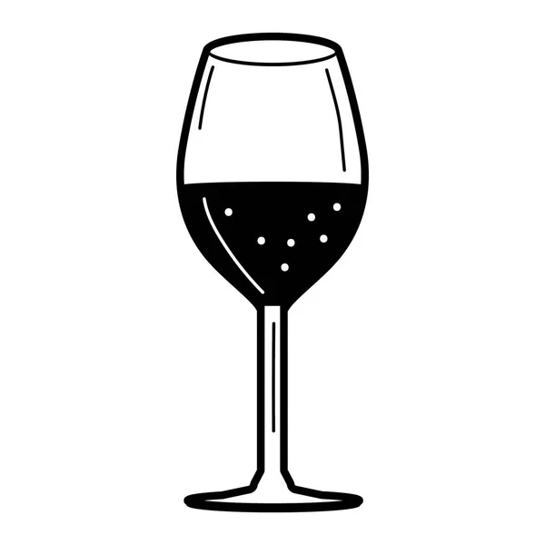 Icono Cristal Vino Vector Ilustración Diseño Gráfico — Vector de stock