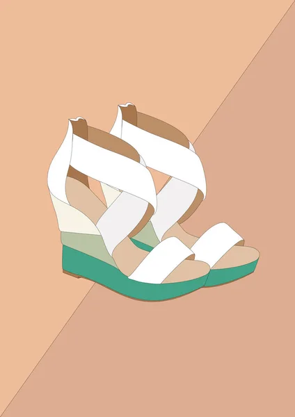 Chaussures Talons Hauts Illustration Vectorielle Stylisée — Image vectorielle