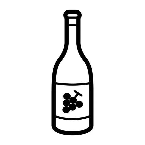 Garrafa Vinho Desenho Ilustração Vetorial — Vetor de Stock