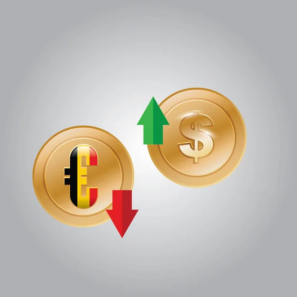 Moneda Yen Oro Con Monedas Oro — Vector de stock