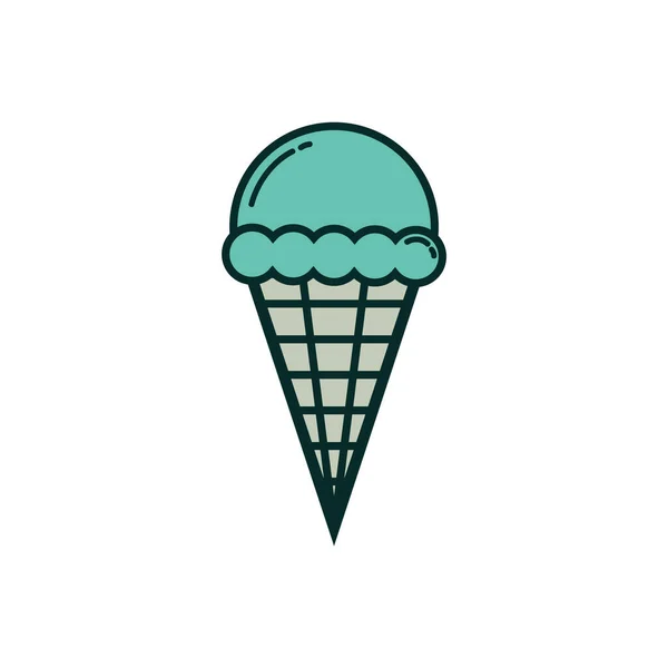 Ice Cream Icon Flat Style Isolated White Background Summer Symbol — Stock Vector