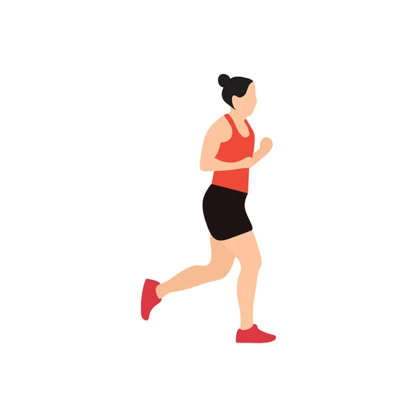 Mulher Jogging Estilizado Ilustração Vetorial —  Vetores de Stock