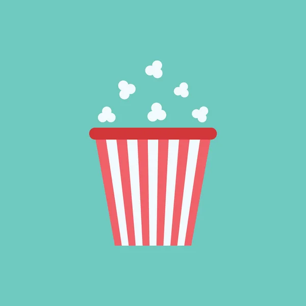 Popcorn Ikon Flad Stil Isoleret Rød Baggrund Film Biograf Symbol – Stock-vektor