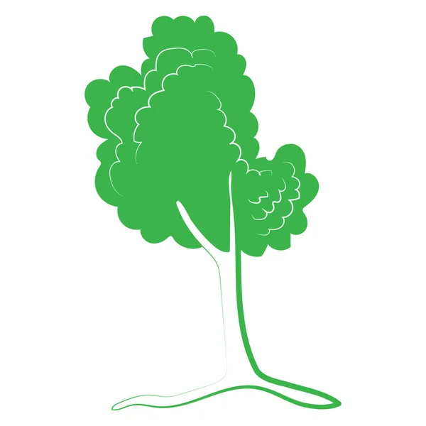 Träd Ikon Stiliserade Vektor Illustration — Stock vektor