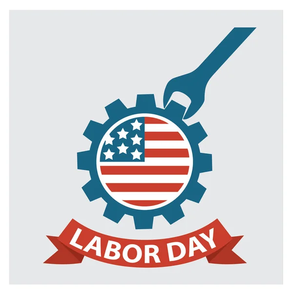 Labor Day Label Icône Plate Illustration Vectorielle — Image vectorielle