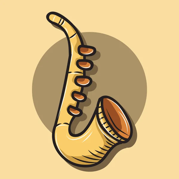 Saxofón Icono Plano Ilustración Vectorial — Archivo Imágenes Vectoriales