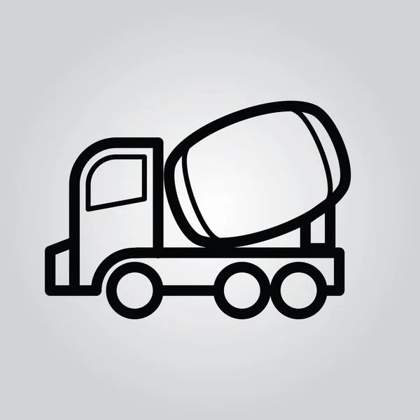 Concreto Camión Mezcla Icono Plano Vector Ilustración — Vector de stock