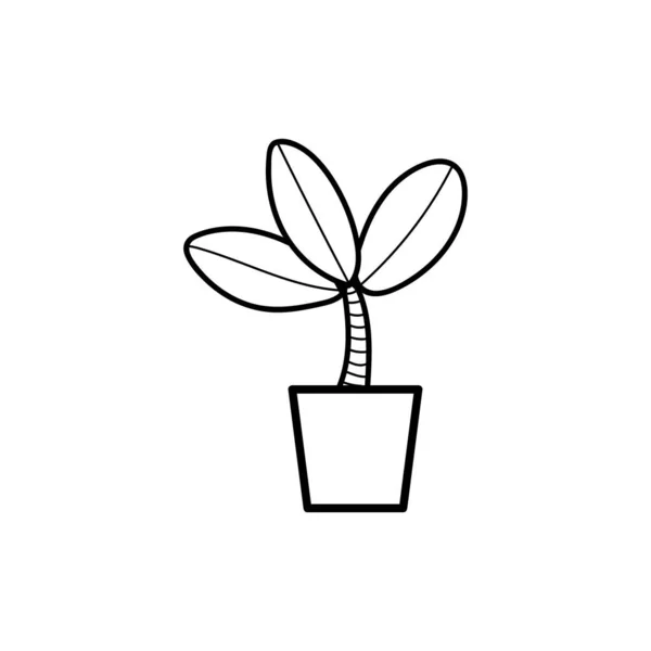 Icono Planta Estilo Negro Aislado Sobre Fondo Blanco Plantas Naturaleza — Vector de stock