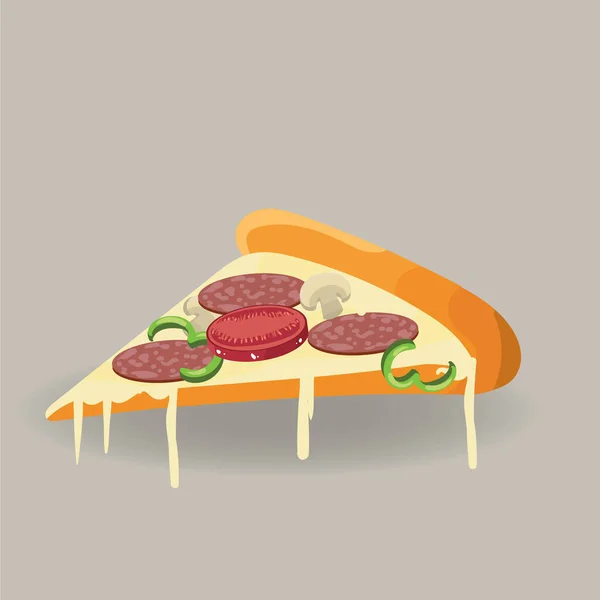 Rebanada Pizza Ilustración Vectorial — Vector de stock
