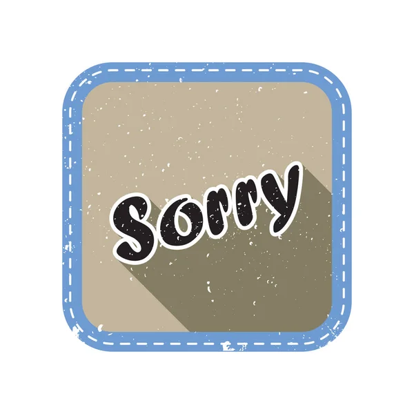 Sorry Plat Pictogram Vector Illustratie — Stockvector