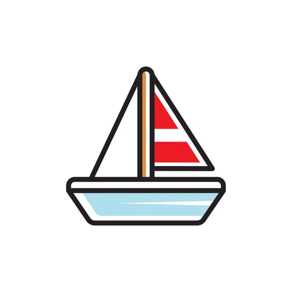 Yacht Flat Icon Vector Illustration — Stock Vector