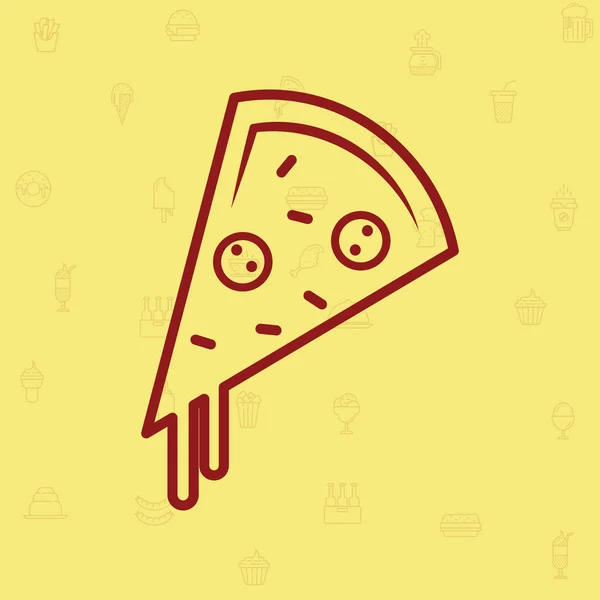 Kawałek Pizzy Stylizowane Wektor Ilustracji — Wektor stockowy