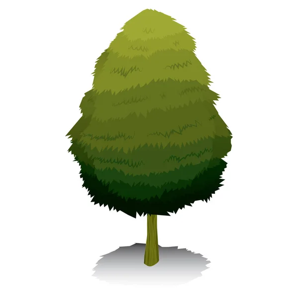 Зелене Дерево Листям Білому Тлі — стоковий вектор