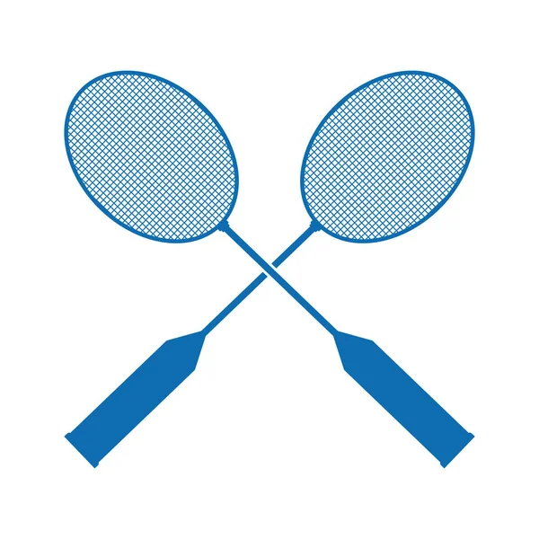 Raquetas Bádminton Ilustración Vectorial Diseño — Vector de stock