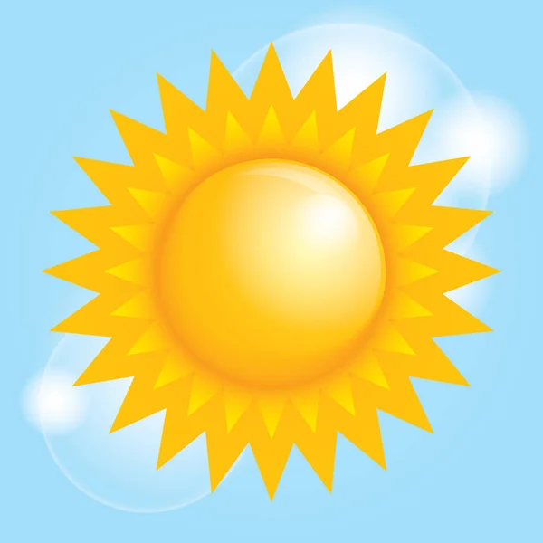 Ikona Slunce Pozadí Oblohy — Stockový vektor