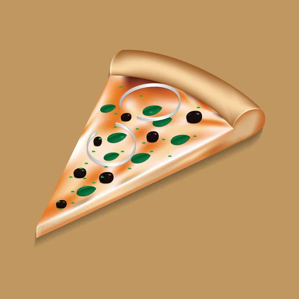 Pizza Med Ost Och Skinka — Stock vektor