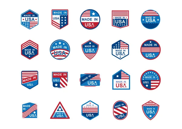 Made Usa Labels Collection — Stock Vector