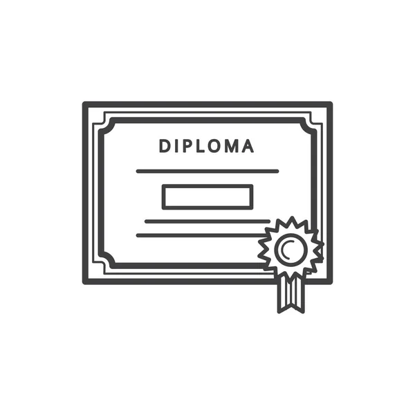 Certificado Diploma Icono Plano Ilustración Vectorial — Vector de stock