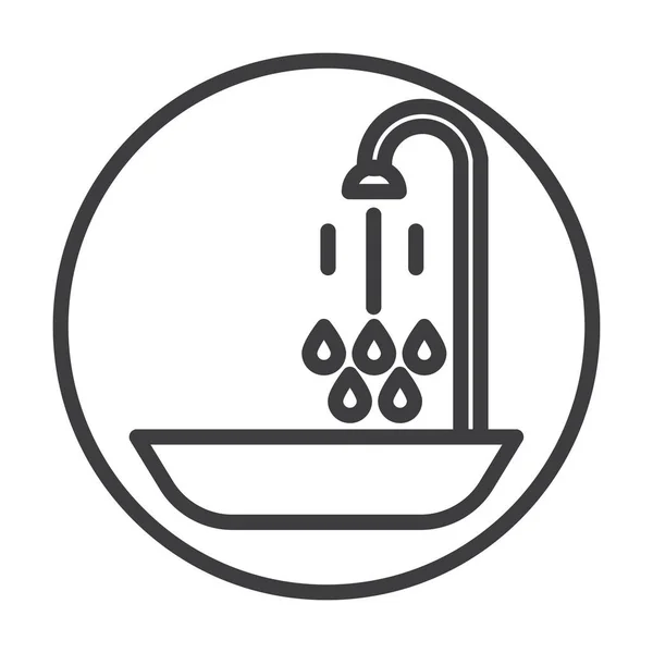 Bañera Con Ducha Icono Plano Ilustración Vectorial — Archivo Imágenes Vectoriales