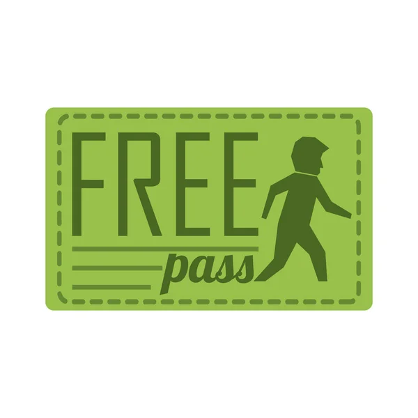 Free Pass Coupon Icône Plate Illustration Vectorielle — Image vectorielle